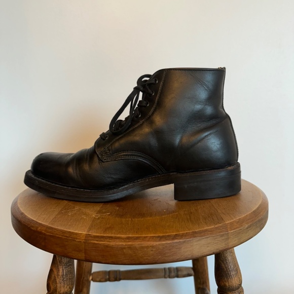 Vintage Biltrite Combat Boots Black Leather Mens Size 8.5 Steel Toe Made In 1993 - Picture 9 of 9